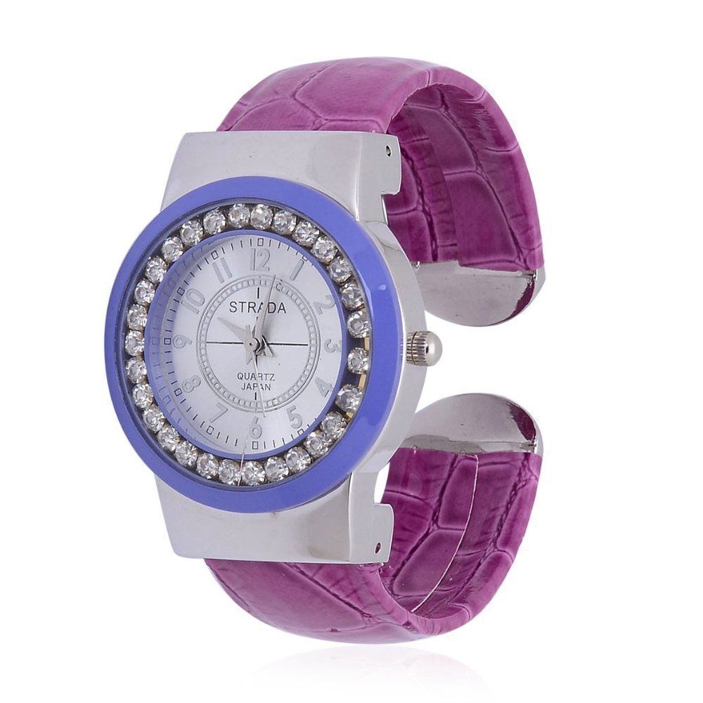 STRADA Cuff Austrian Crystal Bracelet Watch